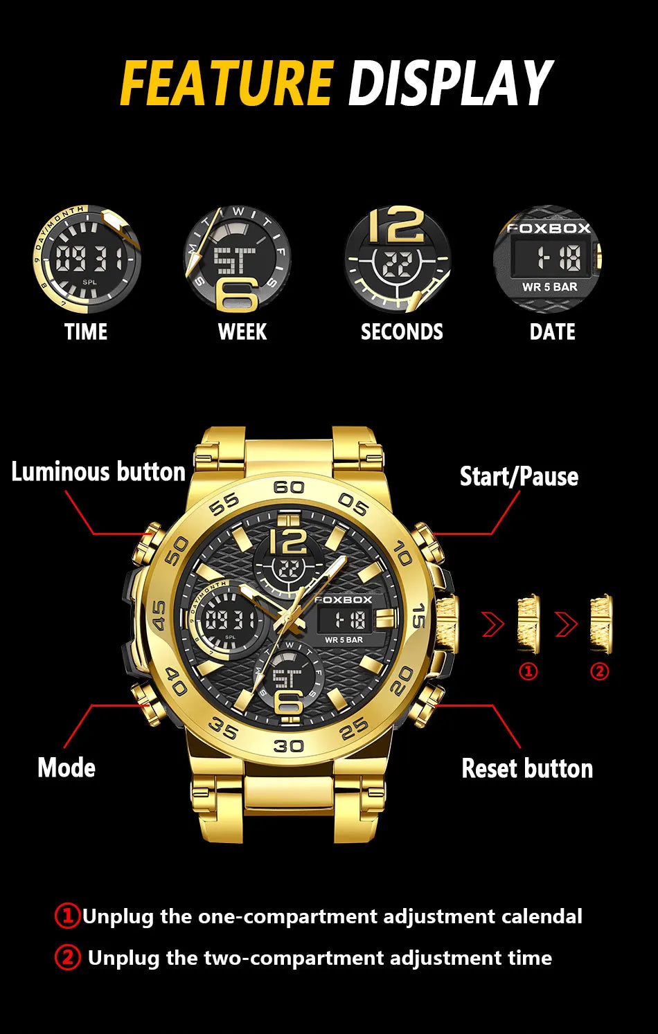 Watch Men Fashion Diver Watch Men Top Brand Luxury Sport Waterproof Military Chronograph Relógio Masculino+BOX