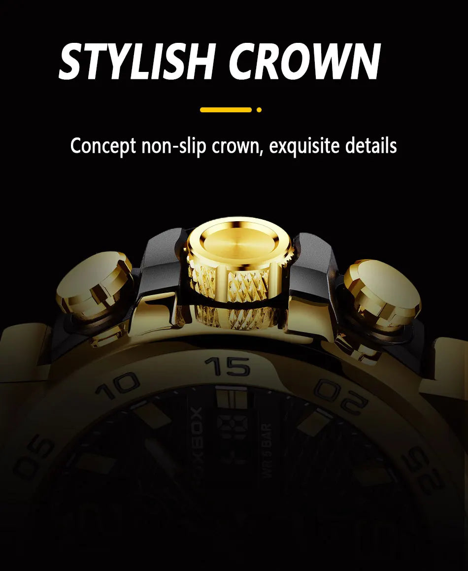 Watch Men Fashion Diver Watch Men Top Brand Luxury Sport Waterproof Military Chronograph Relógio Masculino+BOX