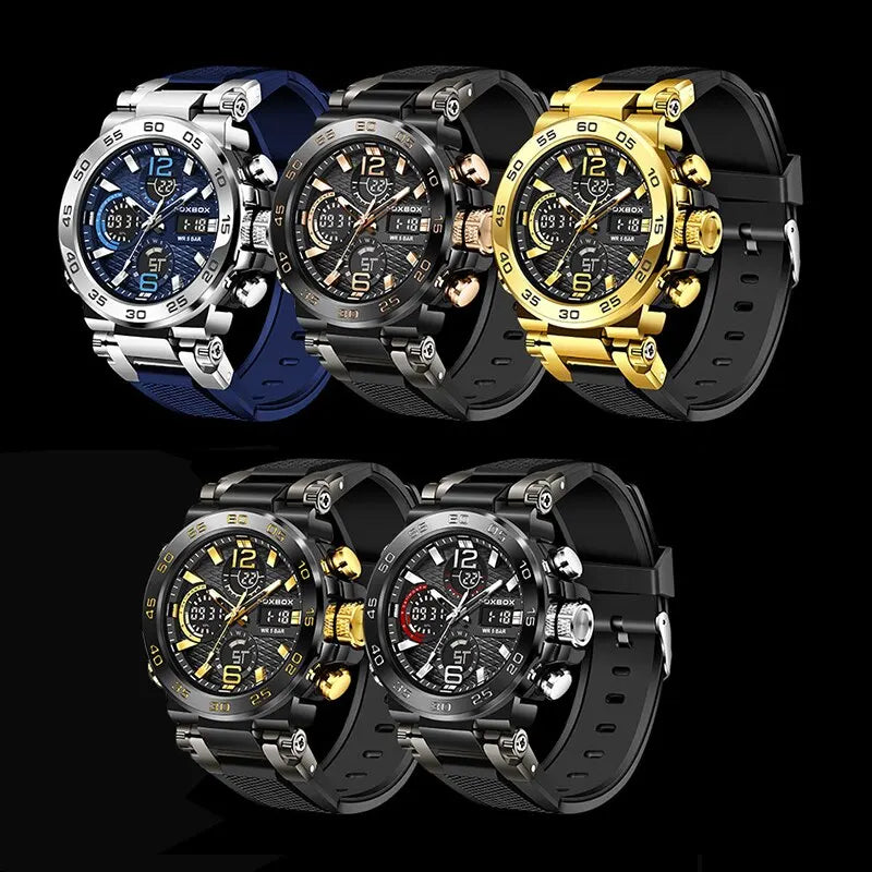 Watch Men Fashion Diver Watch Men Top Brand Luxury Sport Waterproof Military Chronograph Relógio Masculino+BOX