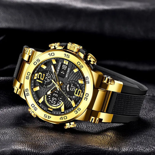 Watch Men Fashion Diver Watch Men Top Brand Luxury Sport Waterproof Military Chronograph Relógio Masculino+BOX