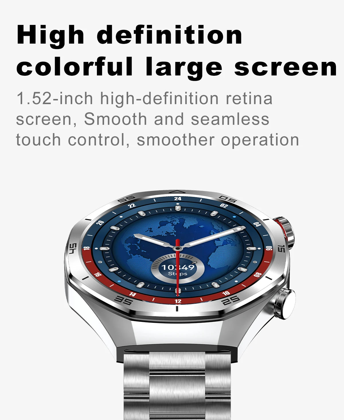 REVE100 Intelligent New Watch Customized Dial 1.52 Inches 360 * 360 Resolution Heart Rate Sleep Monitoring Business Men's Watch