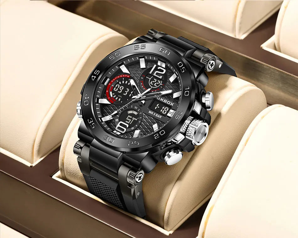 Watch Men Fashion Diver Watch Men Top Brand Luxury Sport Waterproof Military Chronograph Relógio Masculino+BOX