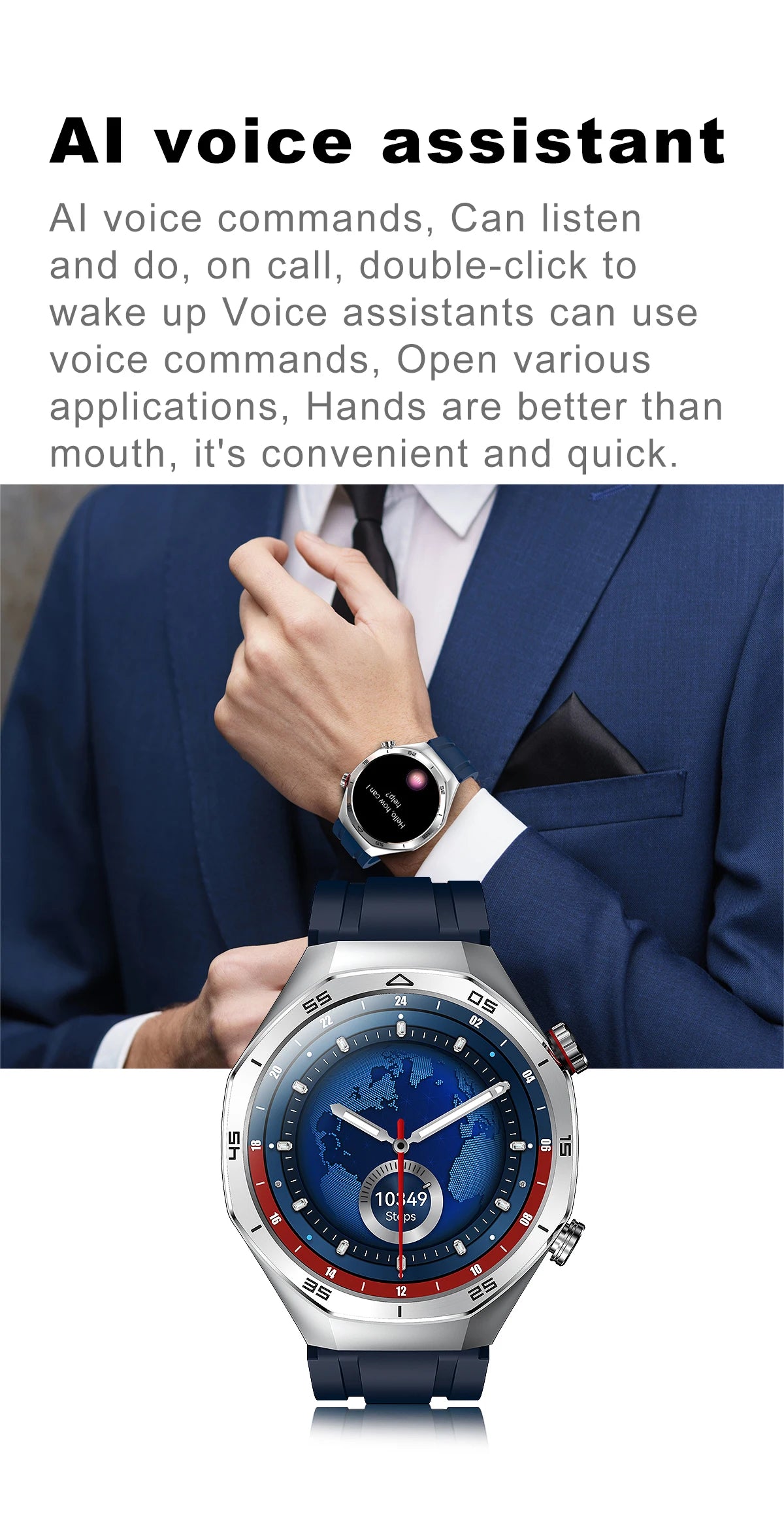 REVE100 Intelligent New Watch Customized Dial 1.52 Inches 360 * 360 Resolution Heart Rate Sleep Monitoring Business Men's Watch