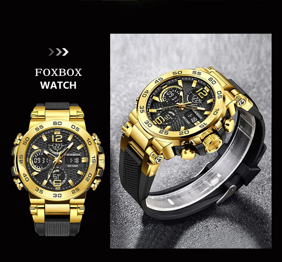 Watch Men Fashion Diver Watch Men Top Brand Luxury Sport Waterproof Military Chronograph Relógio Masculino+BOX