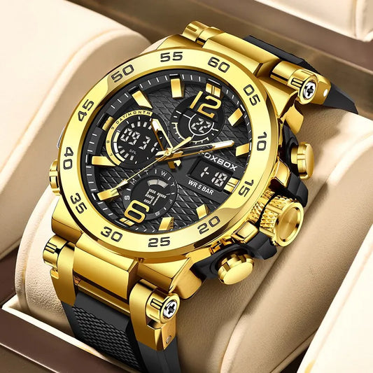 Watch Men Fashion Diver Watch Men Top Brand Luxury Sport Waterproof Military Chronograph Relógio Masculino+BOX