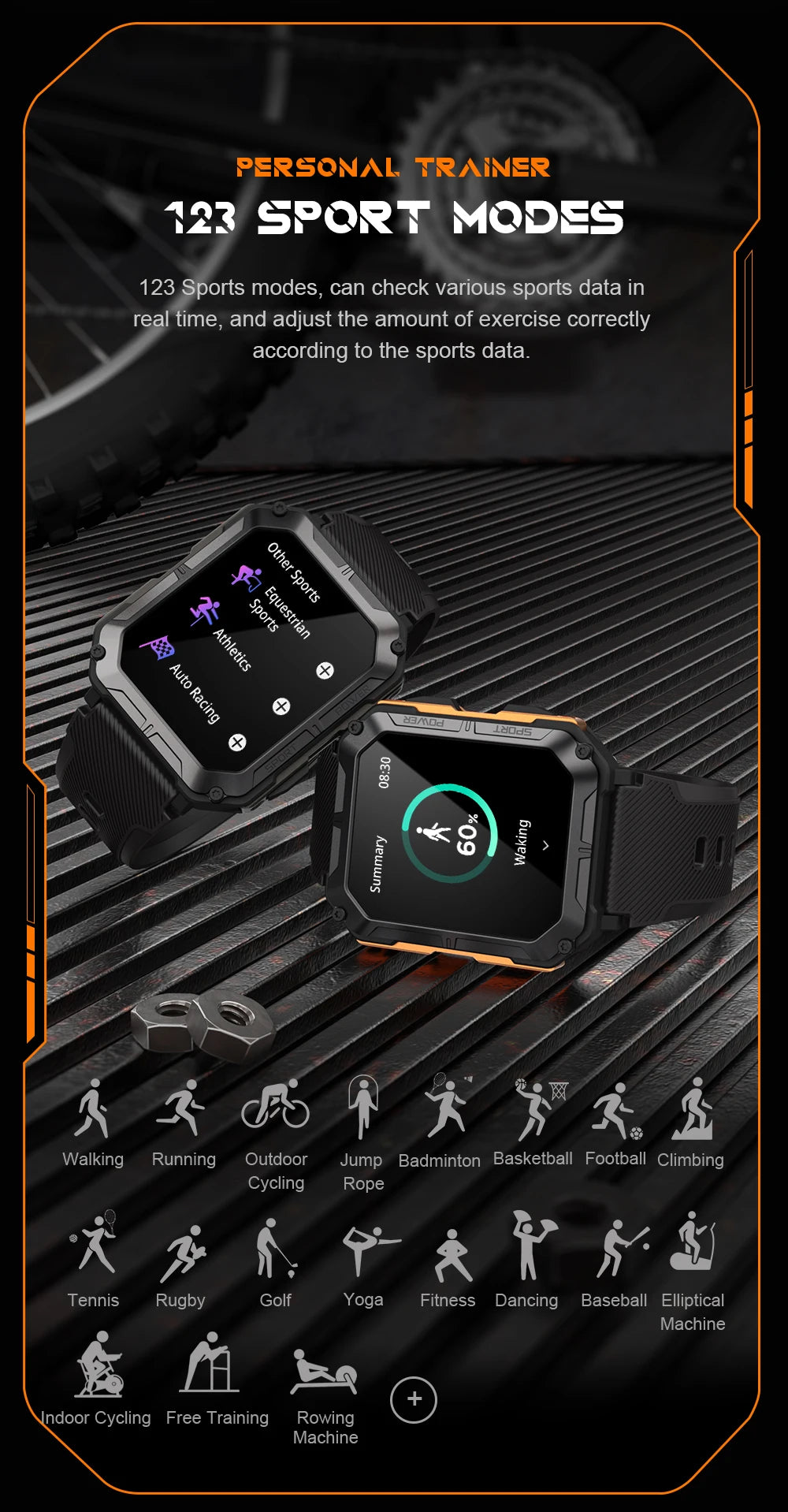 REVE100 New 5.2 Bluetooth Call Band with 123 Sports Modes 1.83-inch HD Large Screen 240 * 286 Resolution Smart Watch 2025