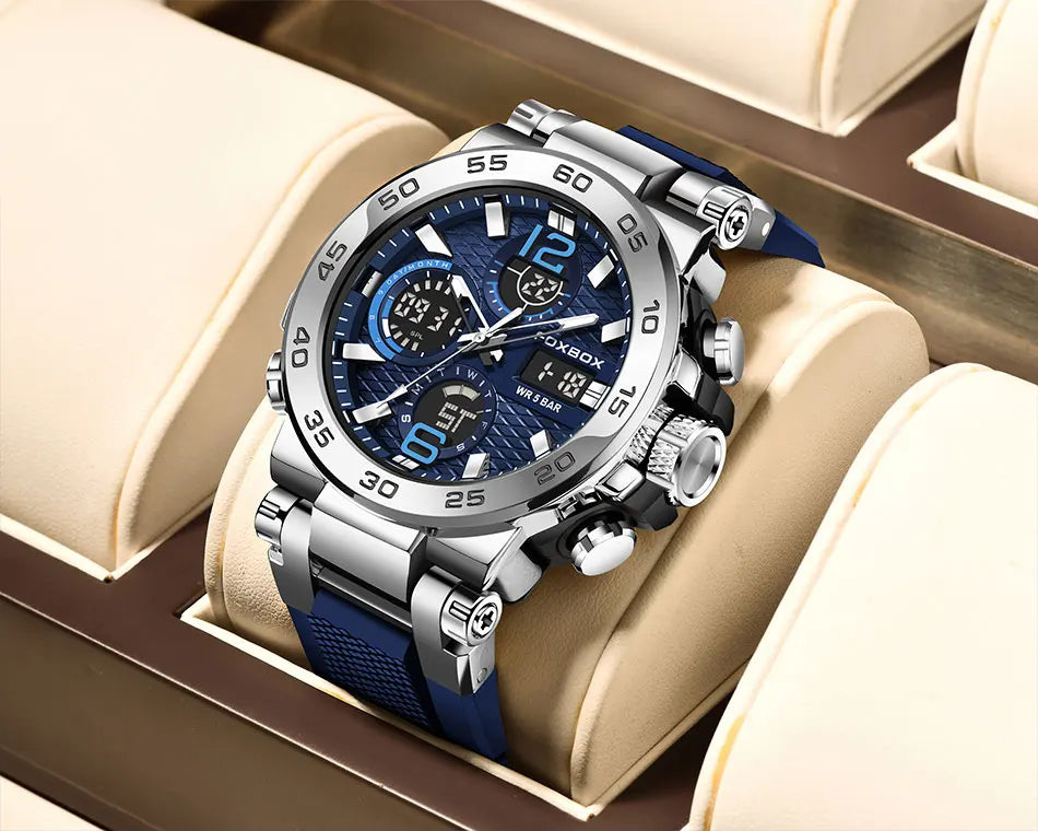 Watch Men Fashion Diver Watch Men Top Brand Luxury Sport Waterproof Military Chronograph Relógio Masculino+BOX