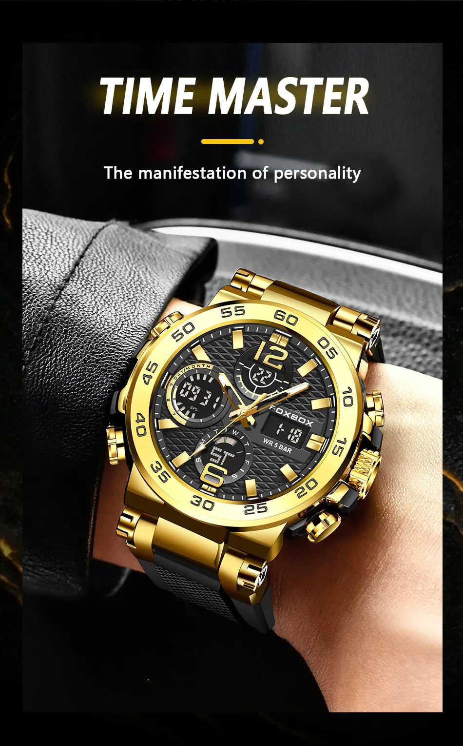 Watch Men Fashion Diver Watch Men Top Brand Luxury Sport Waterproof Military Chronograph Relógio Masculino+BOX
